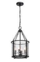 Four Light Pendant by Z-Lite - Barrington Collection, Matte Black Finish - 346P12-MB