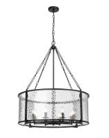 Eight Light Chandelier by Z-Lite - Barrington Collection, Matte Black Finish - 346P32-MB