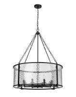 Eight Light Chandelier by Z-Lite - Barrington Collection, Matte Black Finish - 346P32-MB