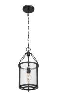One Light Pendant by Z-Lite - Barrington Collection, Matte Black Finish - 346P8-MB