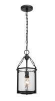 One Light Pendant by Z-Lite - Barrington Collection, Matte Black Finish - 346P8-MB