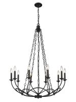 Ten Light Chandelier by Z-Lite - Arabella Collection, Matte Black Finish - 3500-10MB