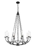 Ten Light Chandelier by Z-Lite - Arabella Collection, Matte Black Finish - 3500-10MB