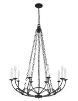 Ten Light Chandelier by Z-Lite - Arabella Collection, Matte Black Finish - 3500-10MB