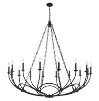 16 Light Chandelier by Z-Lite - Arabella Collection, Matte Black Finish - 3500-16MB