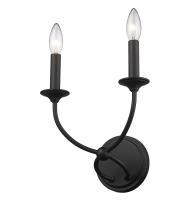 Two Light Wall Sconce by Z-Lite - Arabella Collection, Matte Black Finish - 3500-2S-MB