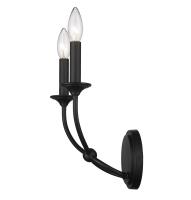Two Light Wall Sconce by Z-Lite - Arabella Collection, Matte Black Finish - 3500-2S-MB