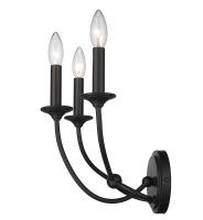 Three Light Wall Sconce by Z-Lite - Arabella Collection, Matte Black Finish - 3500-3S-MB