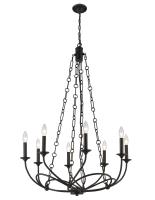 Eight Light Chandelier by Z-Lite - Arabella Collection, Matte Black Finish - 3500-8MB