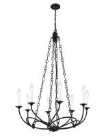 Eight Light Chandelier by Z-Lite - Arabella Collection, Matte Black Finish - 3500-8MB
