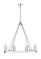 Eight Light Chandelier by Z-Lite - Barclay Collection, Polished Nickel Finish - 482R-8PN