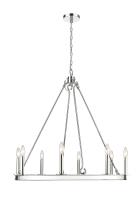 Eight Light Chandelier by Z-Lite - Barclay Collection, Polished Nickel Finish - 482R-8PN