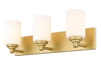 Three Light Vanity by Z-Lite - Soledad Collection, Brushed Gold Finish - 485-3V-BG