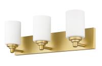 Three Light Vanity by Z-Lite - Soledad Collection, Brushed Gold Finish - 485-3V-BG
