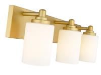 Three Light Vanity by Z-Lite - Soledad Collection, Brushed Gold Finish - 485-3V-BG