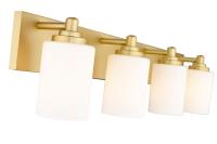 Four Light Vanity by Z-Lite - Soledad Collection, Brushed Gold Finish - 485-4V-BG