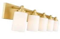 Five Light Vanity by Z-Lite - Soledad Collection, Brushed Gold Finish - 485-5V-BG