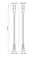 LED Outdoor Post Moun Fixture by Z-Lite - Luca Collection, Black Finish - 517PHB-519P-BK-LED