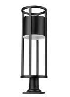 LED Outdoor Pier Mounted Fixture by Z-Lite - Luca Collection, Black Finish - 517PHB-533PM-BK-LED