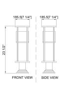 LED Outdoor Pier Mounted Fixture by Z-Lite - Luca Collection, Black Finish - 517PHB-533PM-BK-LED
