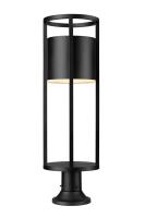 LED Outdoor Pier Mounted Fixture by Z-Lite - Luca Collection, Black Finish - 517PHB-553PM-BK-LED