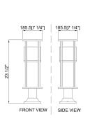 LED Outdoor Pier Mounted Fixture by Z-Lite - Luca Collection, Black Finish - 517PHB-553PM-BK-LED