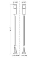 LED Outdoor Post Moun Fixture by Z-Lite - Luca Collection, Black Finish - 517PHM-519P-BK-LED