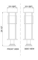 LED Outdoor Pier Mounted Fixture by Z-Lite - Luca Collection, Black Finish - 517PHM-533PM-BK-LED