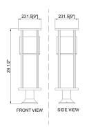 LED Outdoor Pier Mounted Fixture by Z-Lite - Luca Collection, Black Finish - 517PHM-553PM-BK-LED