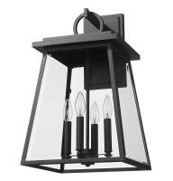 Four Light Outdoor Wall Light by Z-Lite - Broughton Collection, Black Finish - 521B-BK