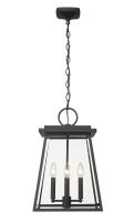 Four Light Outdoor Chain Mount Ceiling Fixture by Z-Lite - Broughton Collection, Black Finish - 521CHB-BK
