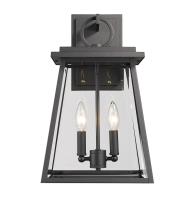 Two Light Outdoor Wall Sconce by Z-Lite - Broughton Collection, Black Finish - 521M-BK