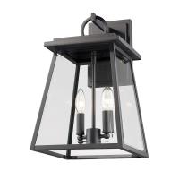 Two Light Outdoor Wall Sconce by Z-Lite - Broughton Collection, Black Finish - 521M-BK