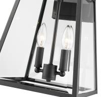 Two Light Outdoor Wall Sconce by Z-Lite - Broughton Collection, Black Finish - 521M-BK