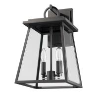 Two Light Outdoor Wall Sconce by Z-Lite - Broughton Collection, Black Finish - 521M-BK