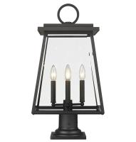 Four Light Outdoor Pier Mounted Fixture by Z-Lite - Broughton Collection, Black Finish - 521PHBR-533PM-BK