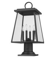 Four Light Outdoor Pier Mounted Fixture by Z-Lite - Broughton Collection, Black Finish - 521PHBR-533PM-BK
