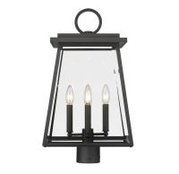 Four Light Outdoor Post Mount Fixture by Z-Lite - Broughton Collection, Black Finish - 521PHBR-BK