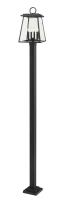 Four Light Outdoor Post Mounted Fixture by Z-Lite - Broughton Collection, Black Finish - 521PHBS-536P-BK