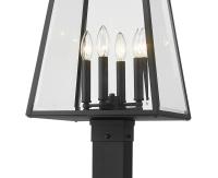 Four Light Outdoor Post Mounted Fixture by Z-Lite - Broughton Collection, Black Finish - 521PHBS-536P-BK