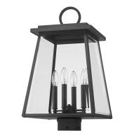Four Light Outdoor Post Mount Fixture by Z-Lite - Broughton Collection, Black Finish - 521PHBS-BK