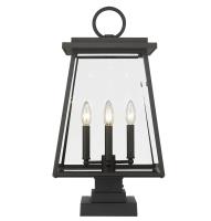 Four Light Outdoor Pier Mounted Fixture by Z-Lite - Broughton Collection, Black Finish - 521PHBS-SQPM-BK