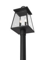 Two Light Outdoor Post Mounted Fixture by Z-Lite - Broughton Collection, Black Finish - 521PHMR-519P-BK