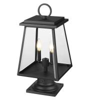 Two Light Outdoor Pier Mounted Fixture by Z-Lite - Broughton Collection, Black Finish - 521PHMR-533PM-BK