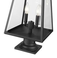 Two Light Outdoor Pier Mounted Fixture by Z-Lite - Broughton Collection, Black Finish - 521PHMR-533PM-BK