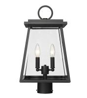 Two Light Outdoor Post Mount Fixture by Z-Lite - Broughton Collection, Black Finish - 521PHMR-BK