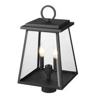 Two Light Outdoor Post Mount Fixture by Z-Lite - Broughton Collection, Black Finish - 521PHMR-BK
