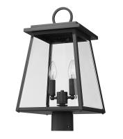 Two Light Outdoor Post Mount Fixture by Z-Lite - Broughton Collection, Black Finish - 521PHMR-BK