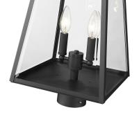Two Light Outdoor Post Mount Fixture by Z-Lite - Broughton Collection, Black Finish - 521PHMR-BK