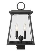 Two Light Outdoor Post Mount Fixture by Z-Lite - Broughton Collection, Black Finish - 521PHMS-BK
